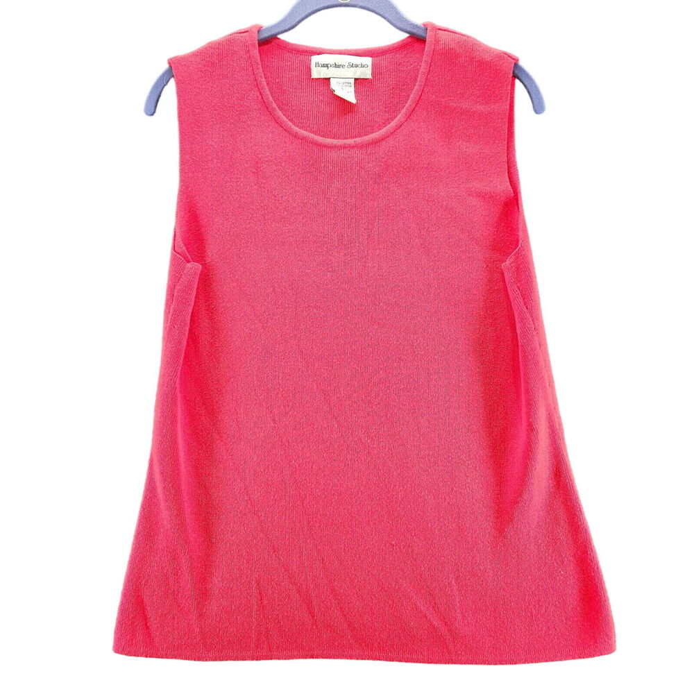 Hampshire Studio Womens Tank Top Red Size Small 100% Cotton Pullover Sleeveless